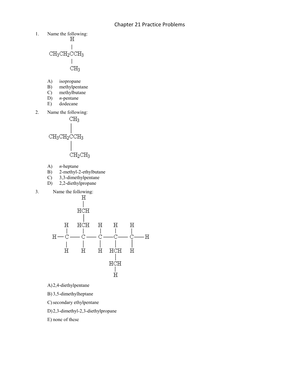 Chapter 21 Practice Problems 1