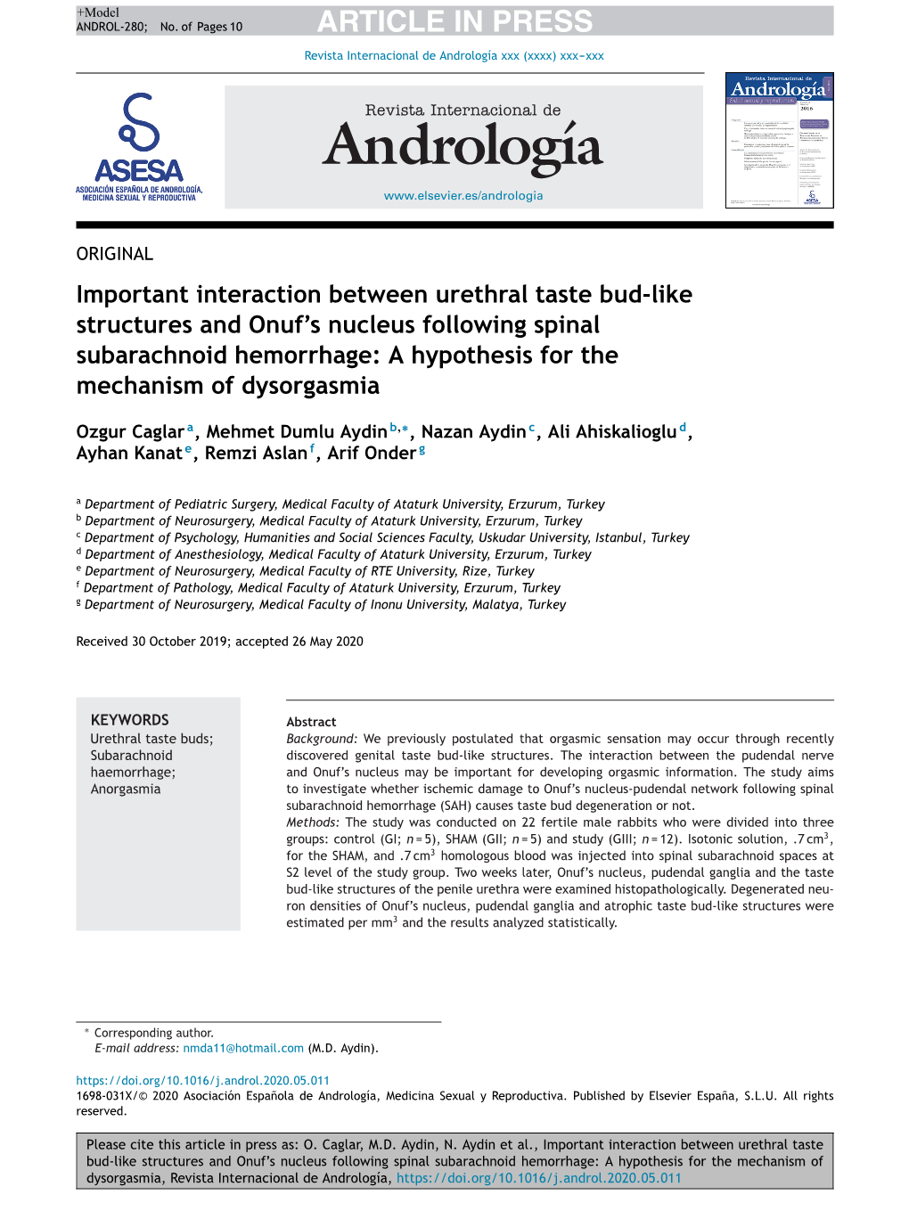 Important Interaction Between Urethral Taste Bud-Like Structures and Onuf's