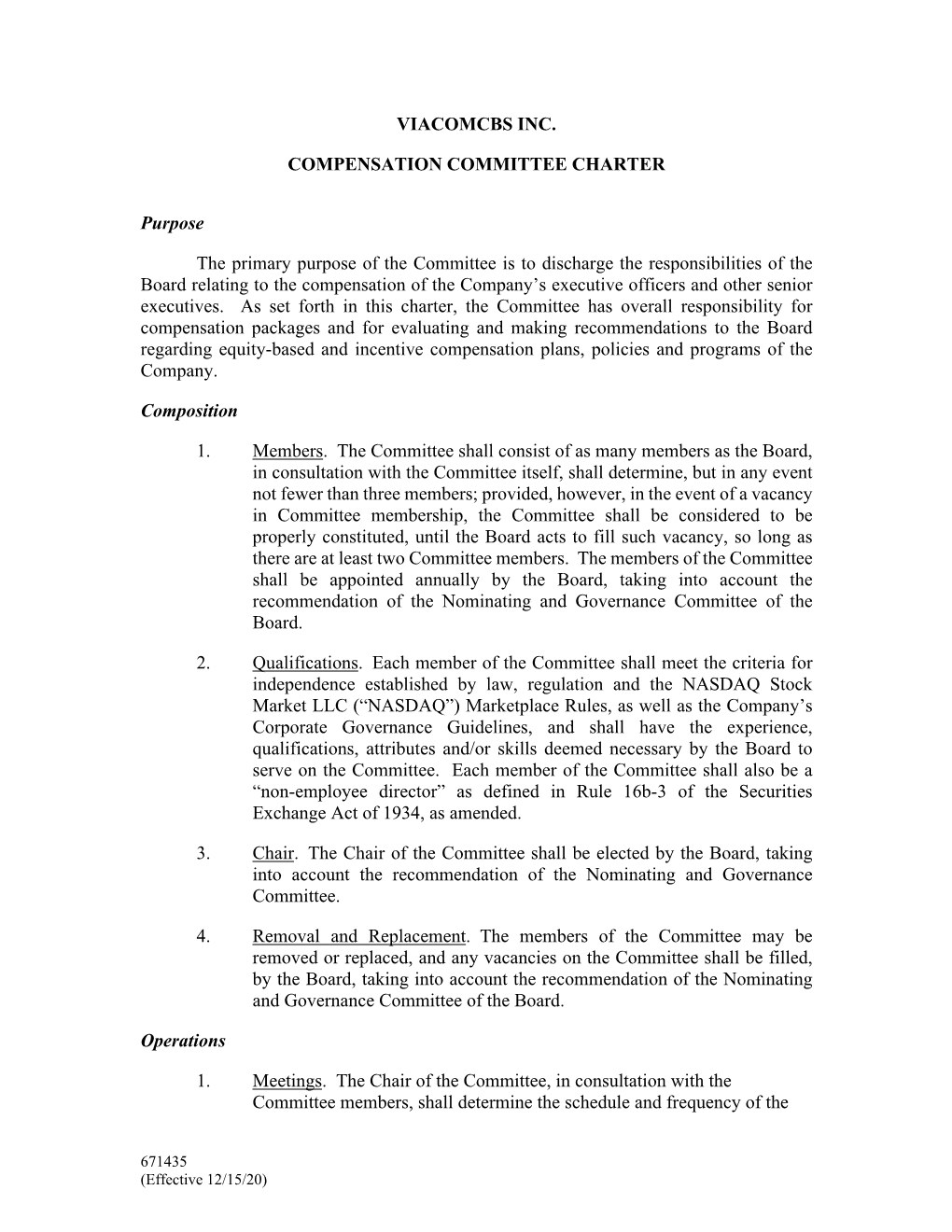 Compensation Committee Charter