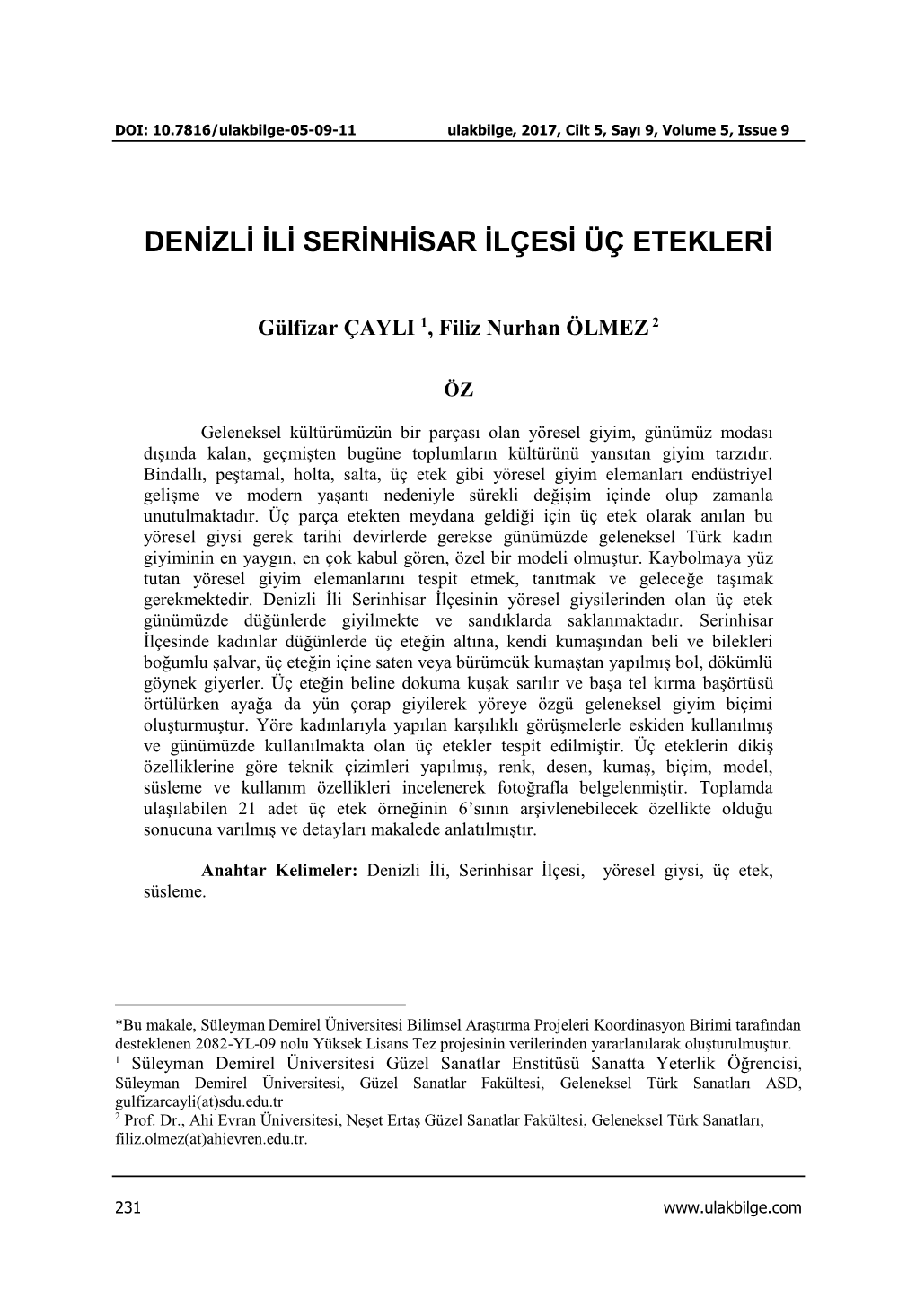 Denizli Ili Serinhisar Ilçesi Üç Etekleri