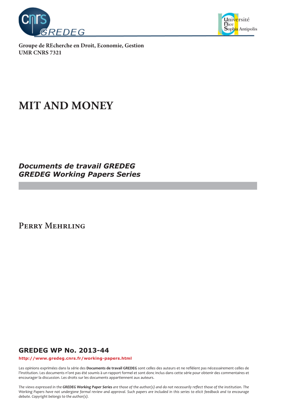 Mit and Money