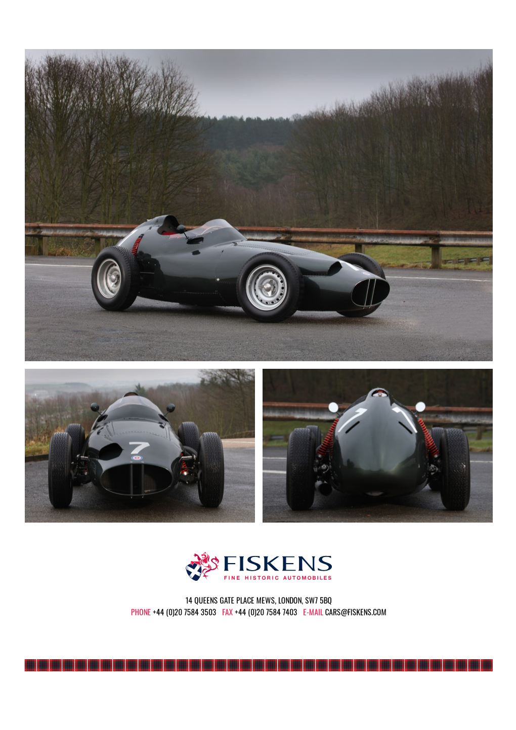 20 7584 7403 E-Mail Cars@Fiskens.Com 1958 Brm Type 25