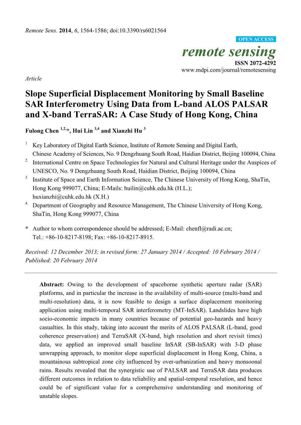 Slope Superficial Displacement Monitoring by Small Baseline SAR