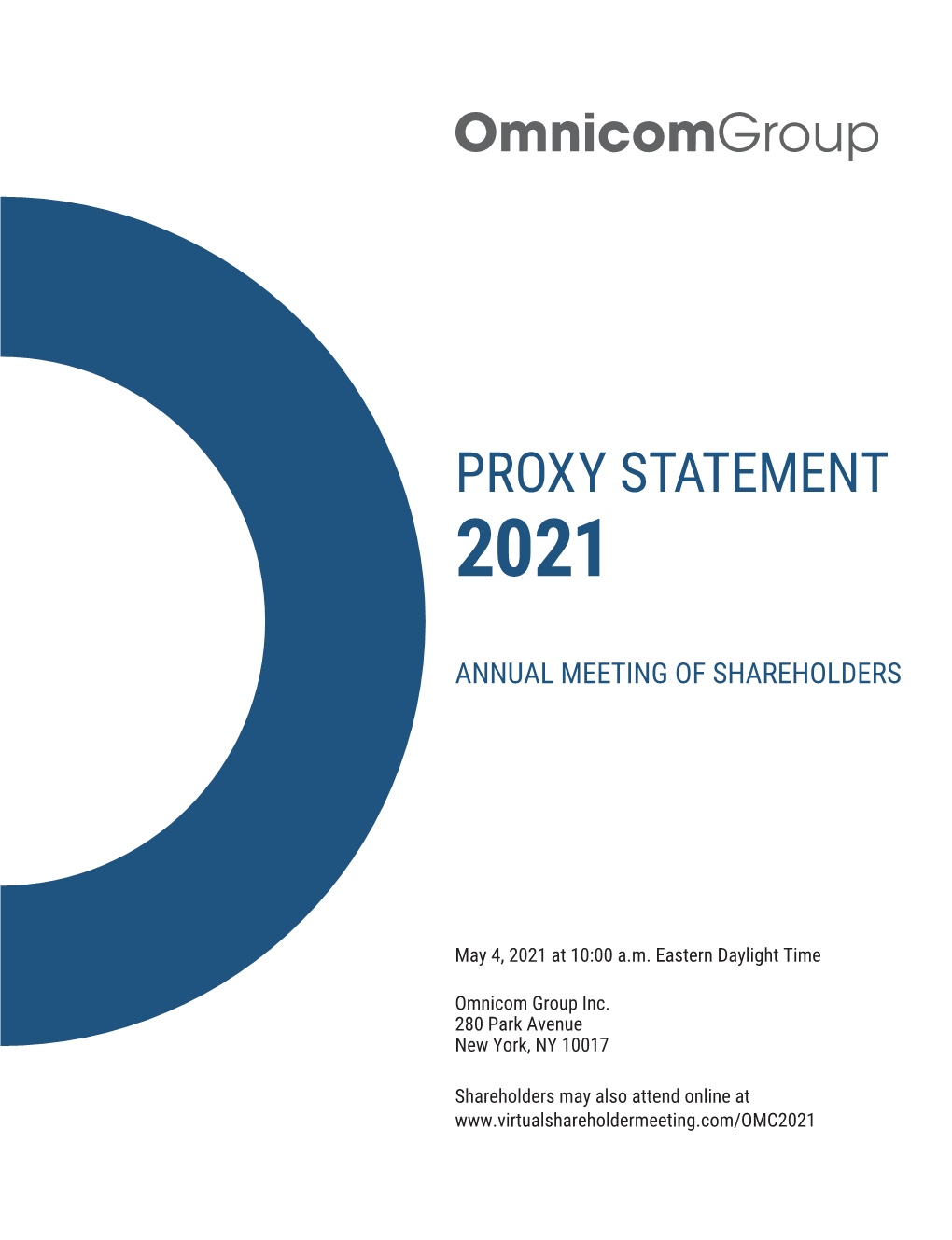 2021 Proxy Statement NOTICE of 2021 ANNUAL MEETING of SHAREHOLDERS