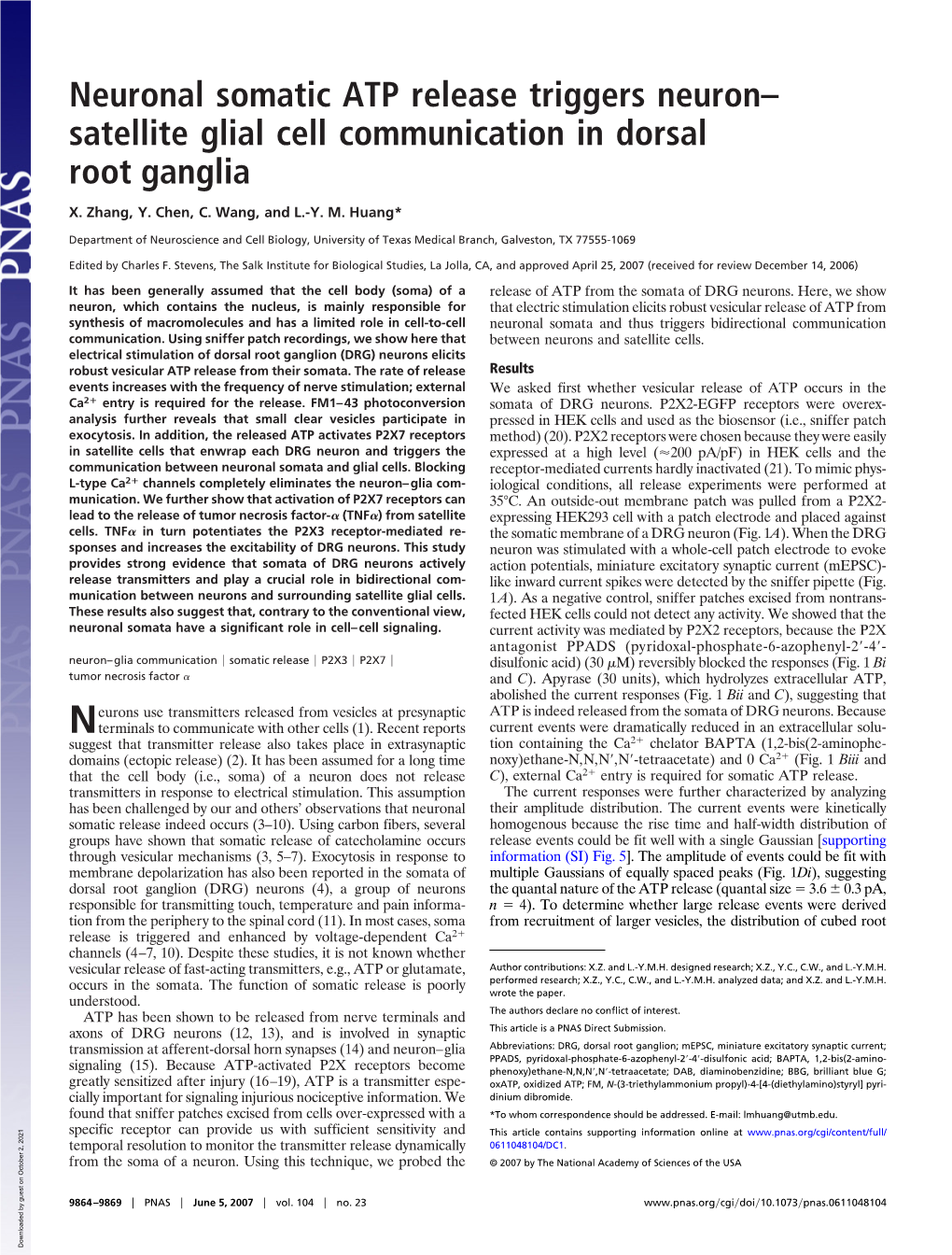 Satellite Glial Cell Communication in Dorsal Root Ganglia