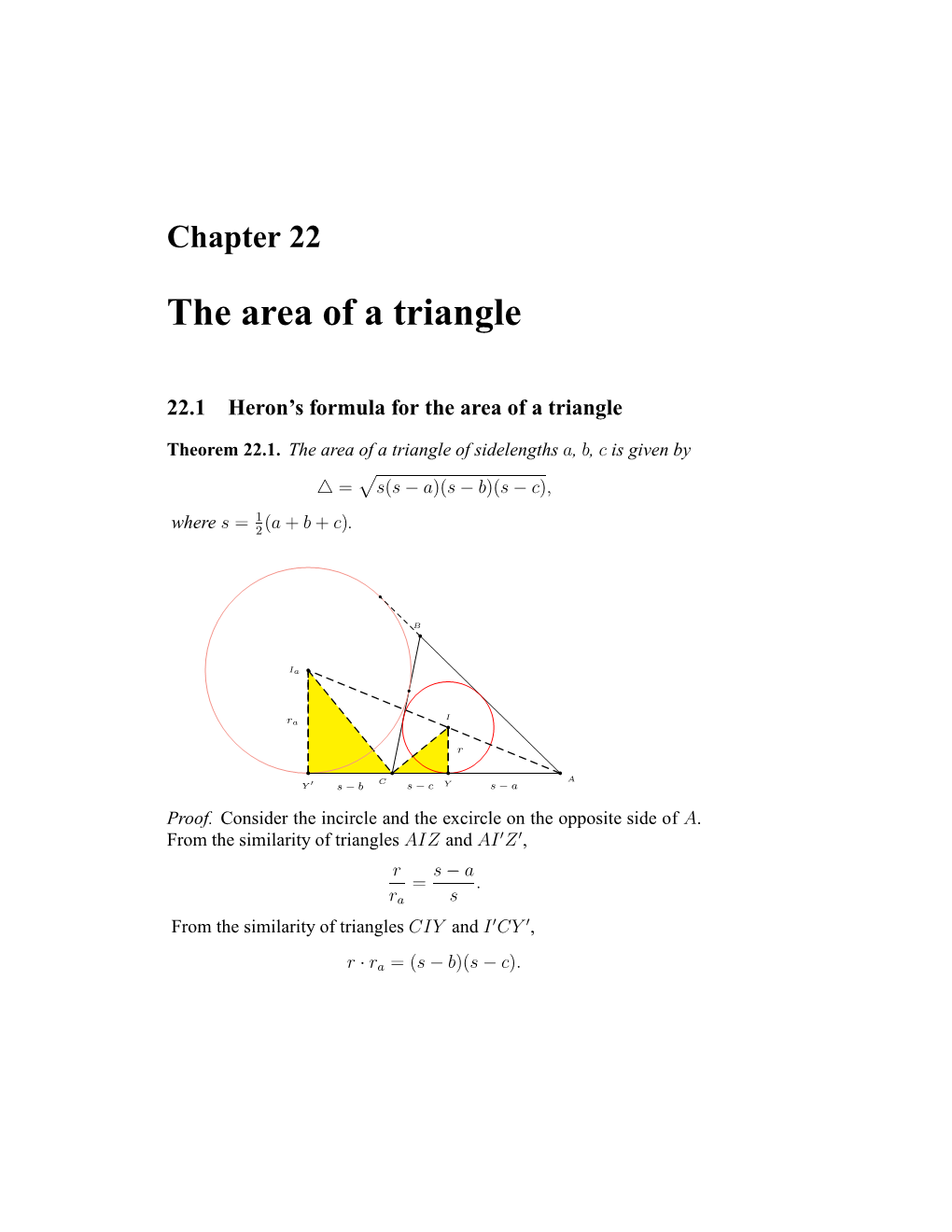 The Area of a Triangle