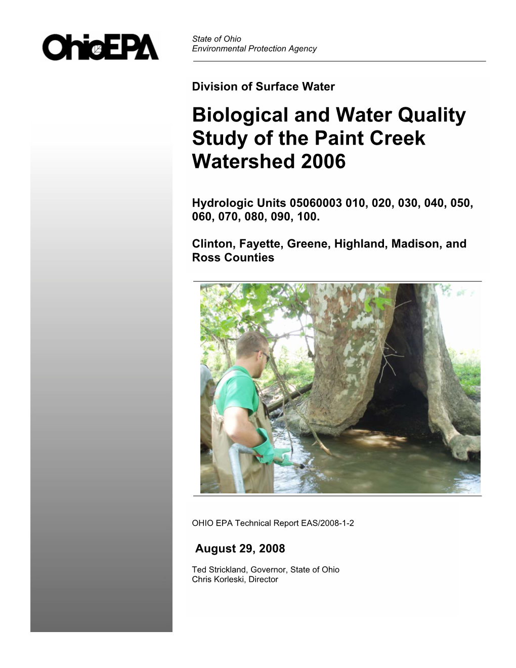 Biological and Water Quality Study of the Paint Creek Watershed 2006