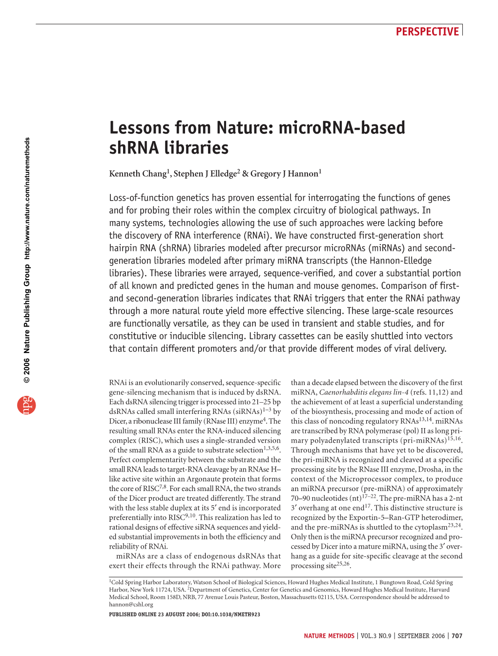 Lessons from Nature: Microrna-Based Shrna Libraries