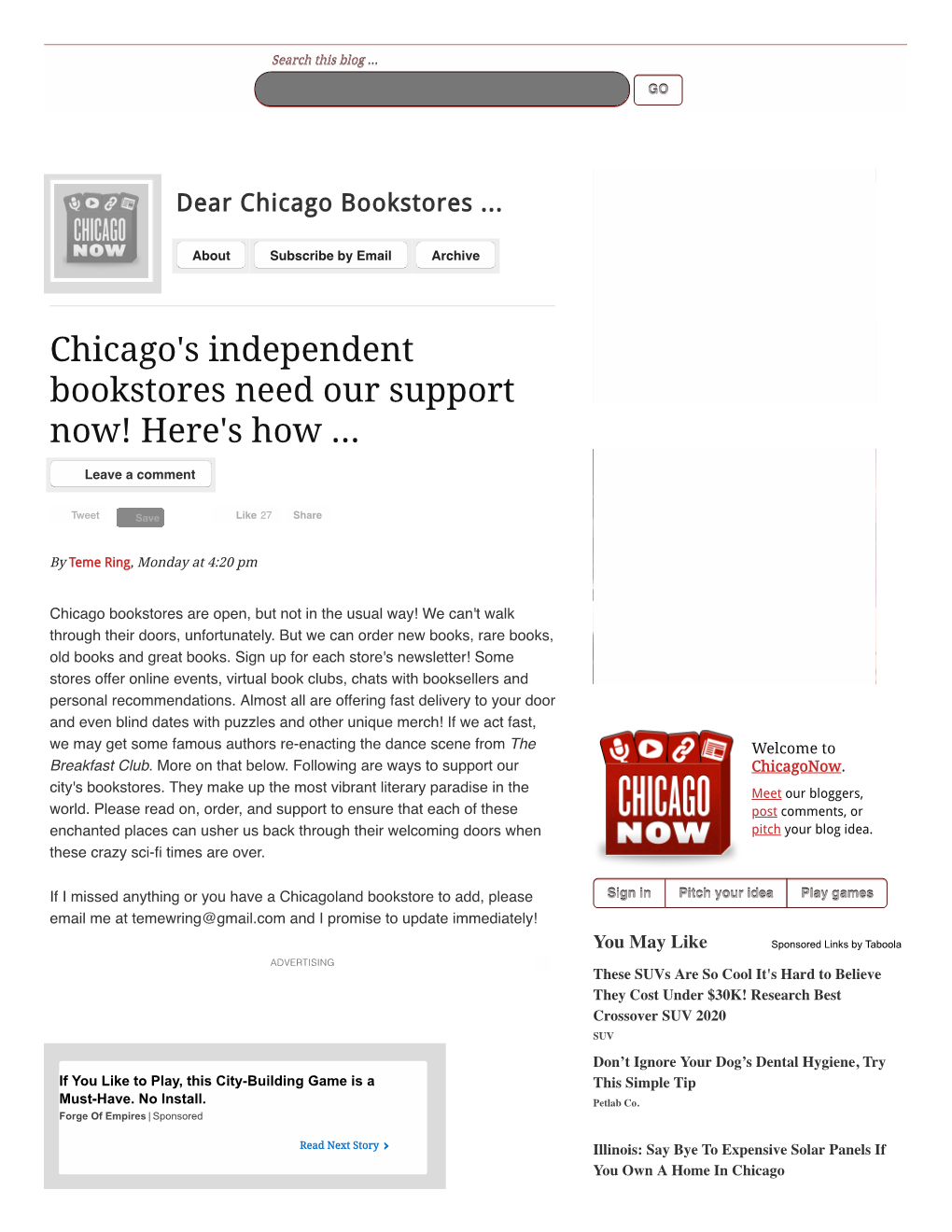 Chicago's Independent Bookstores Need Our Support Now!