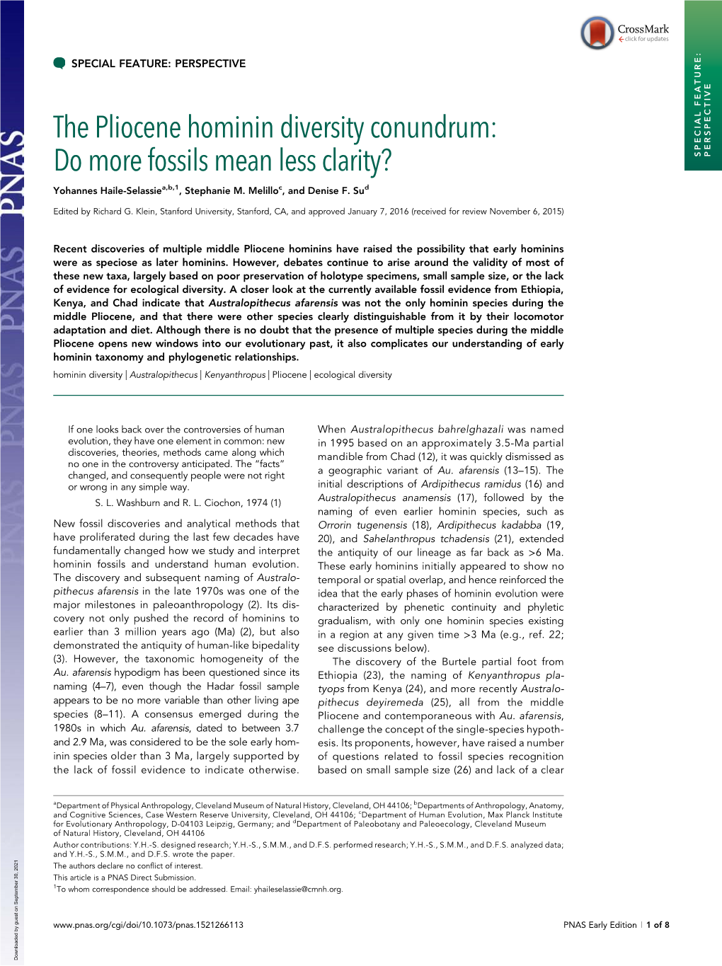 The Pliocene Hominin Diversity Conundrum: Do More Fossils