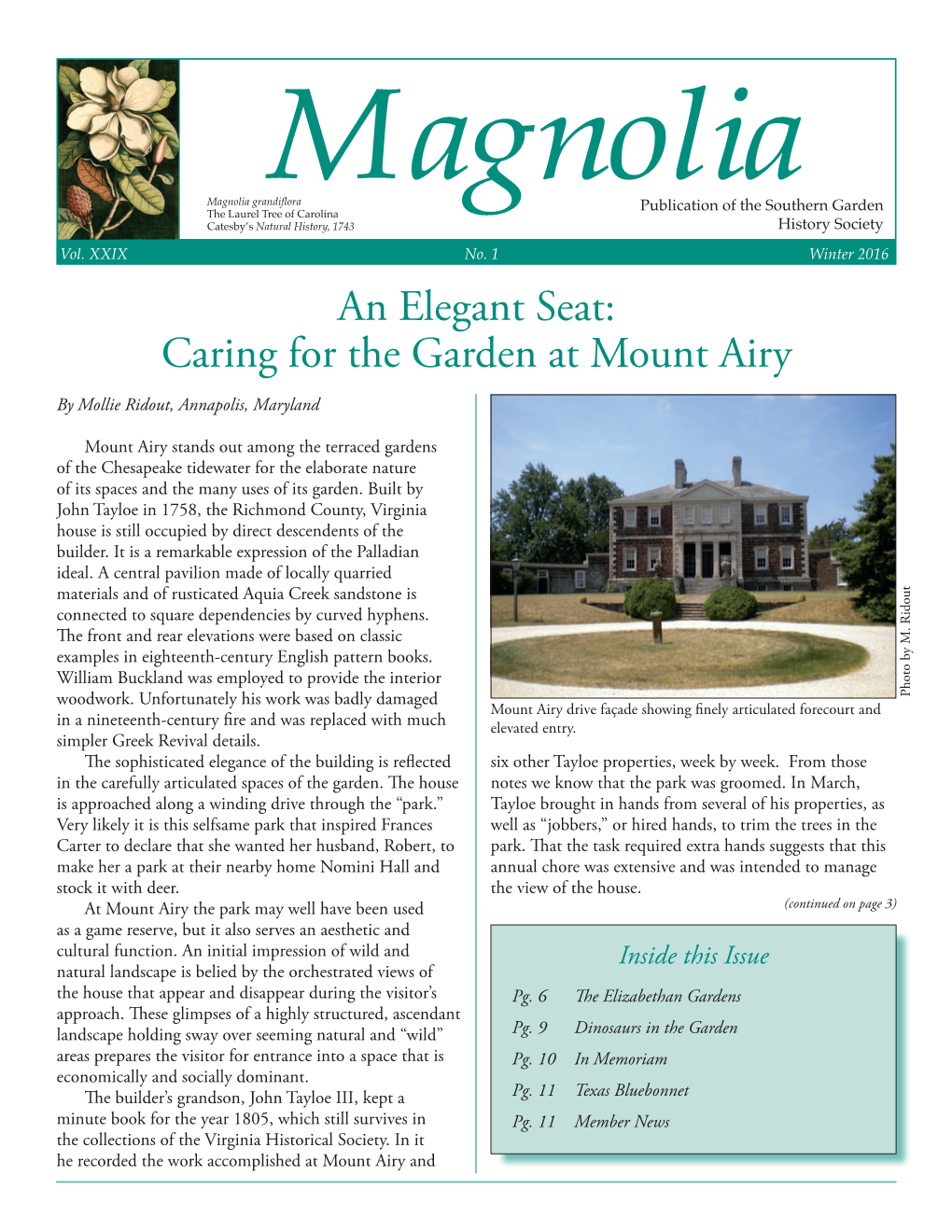 Caring for the Garden at Mount Airy by Mollie Ridout, Annapolis, Maryland