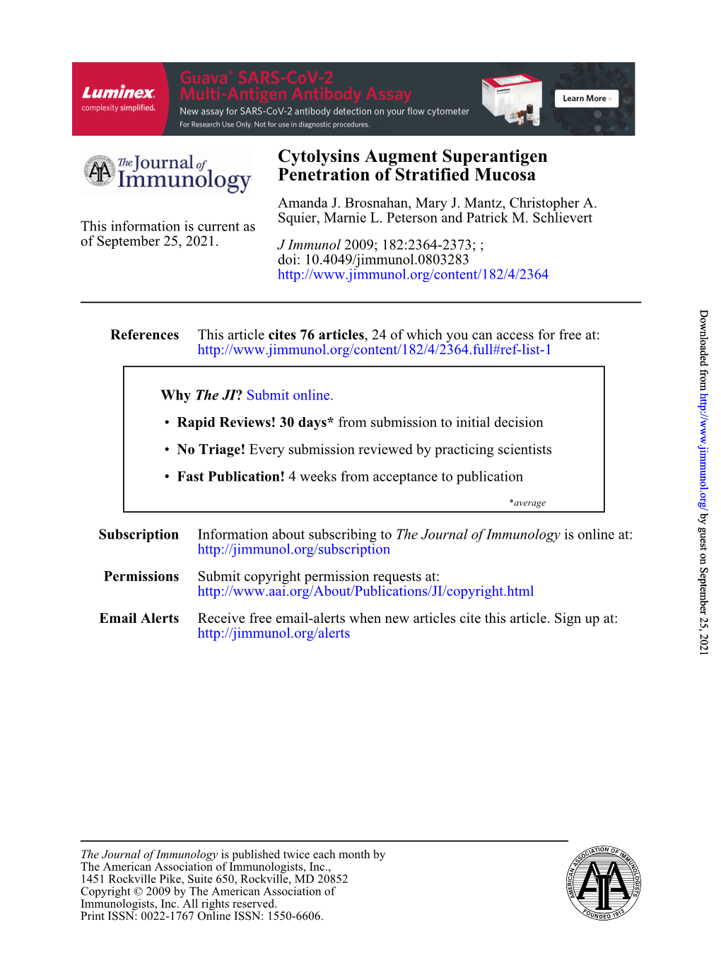 Penetration of Stratified Mucosa Cytolysins Augment Superantigen