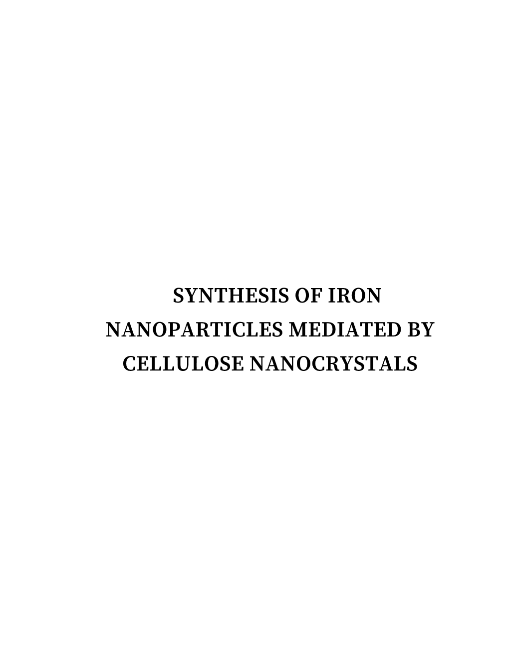 Synthesis of Iron Nanoparticles Mediated By