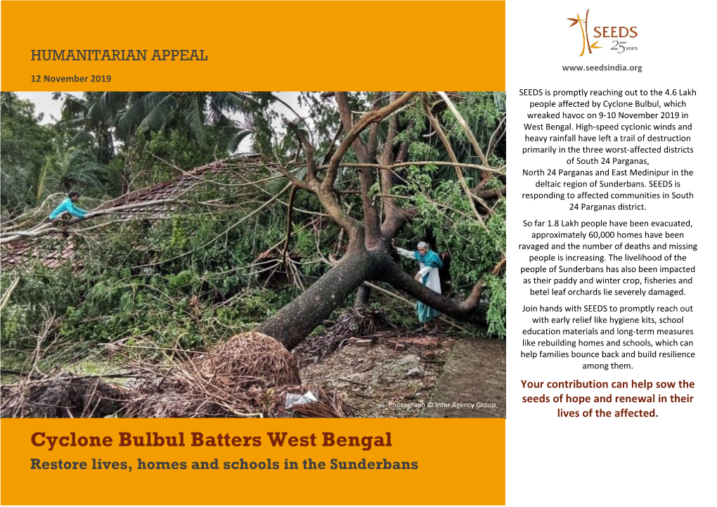 Cyclone Bulbul Batters West Bengal Restore Lives, Homes and Schools in the Sunderbans