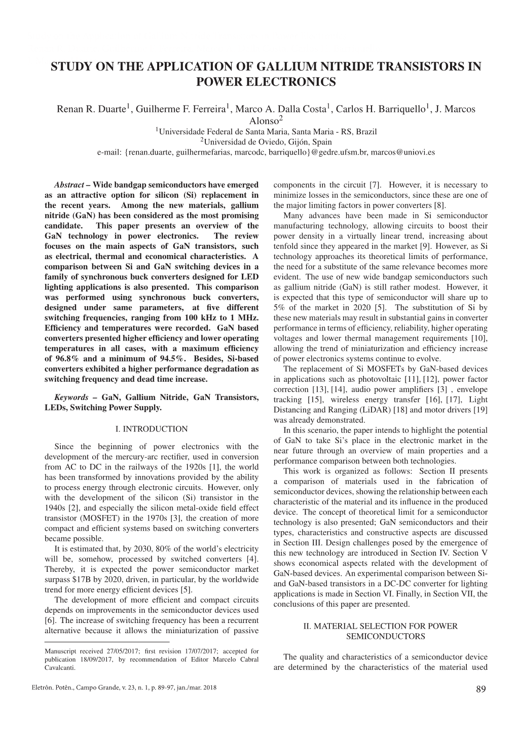 Study on the Application of Gallium Nitride Transistors in Power Electronics Renan R