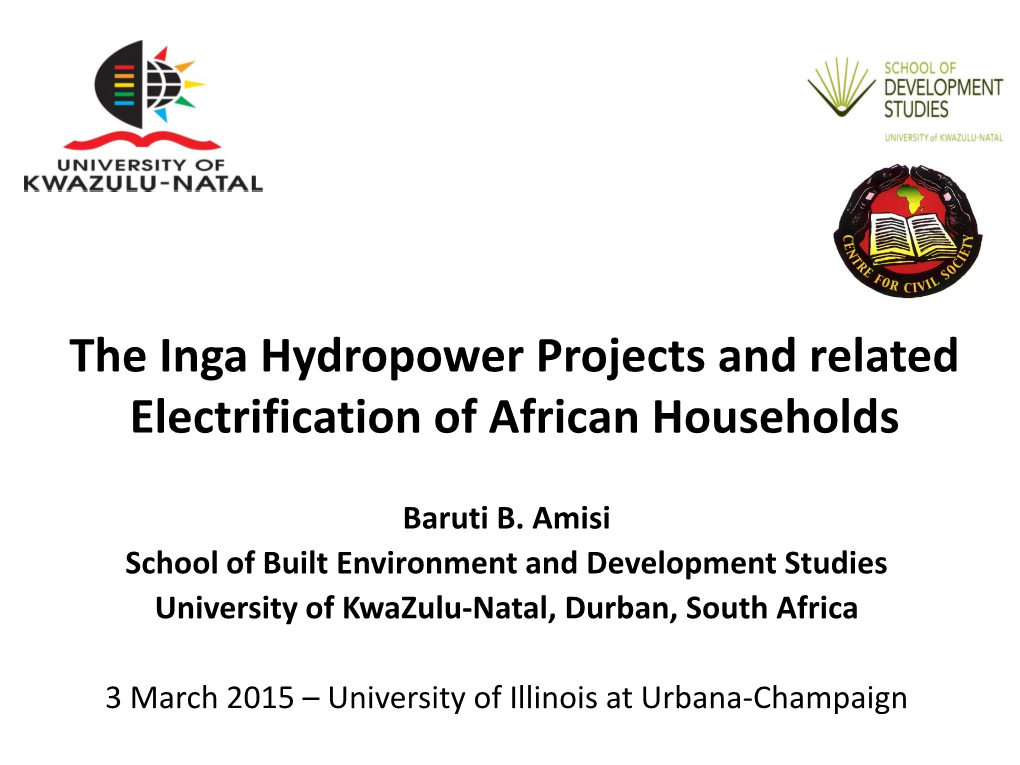 The Inga Hydropower Projects and Related Electrification of African Households