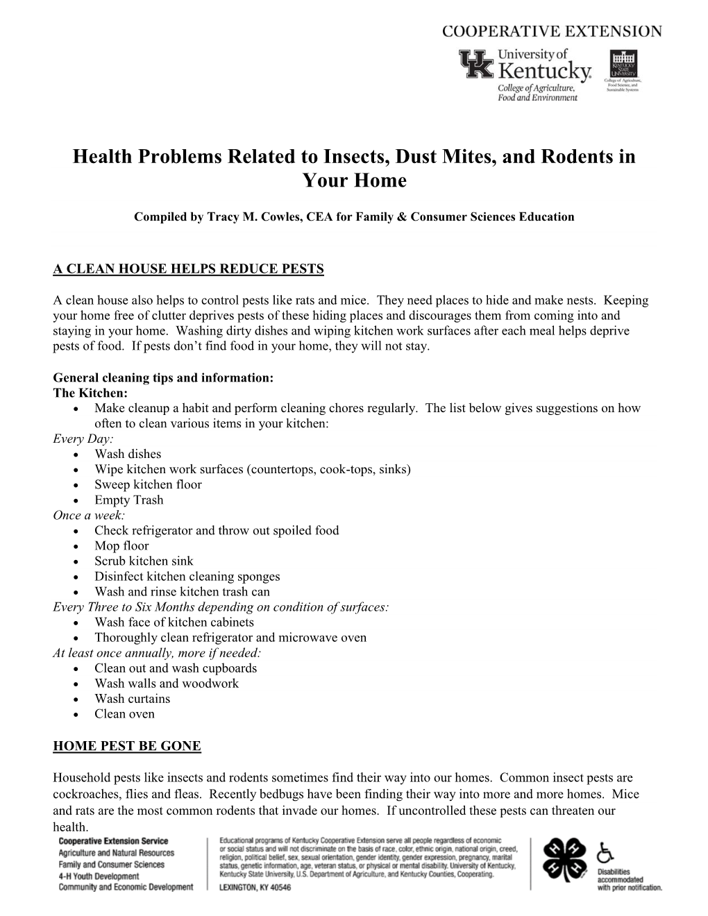 Health Problems Related to Insects, Dust Mites, and Rodents in Your Home