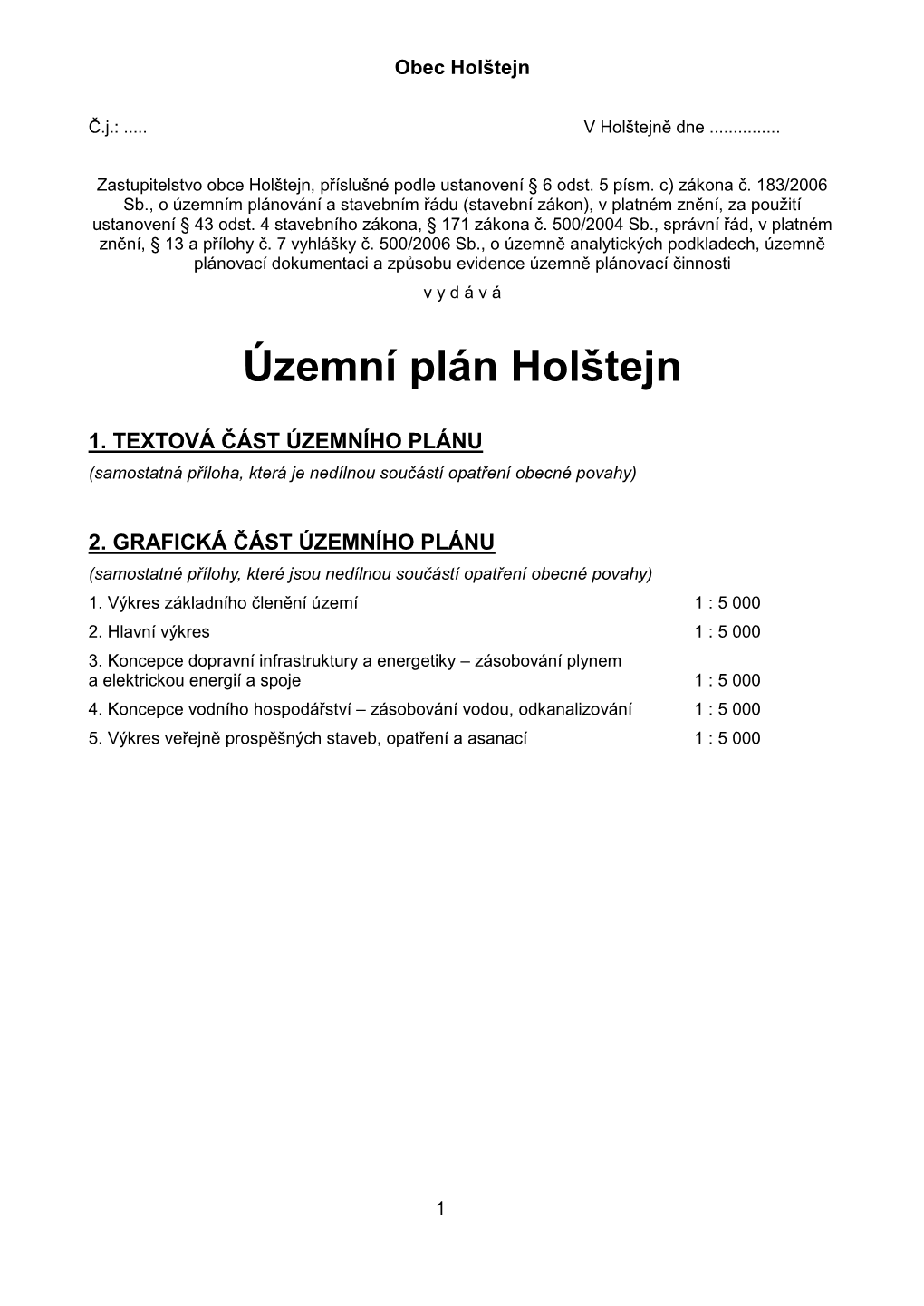 Územní Plán Holštejn