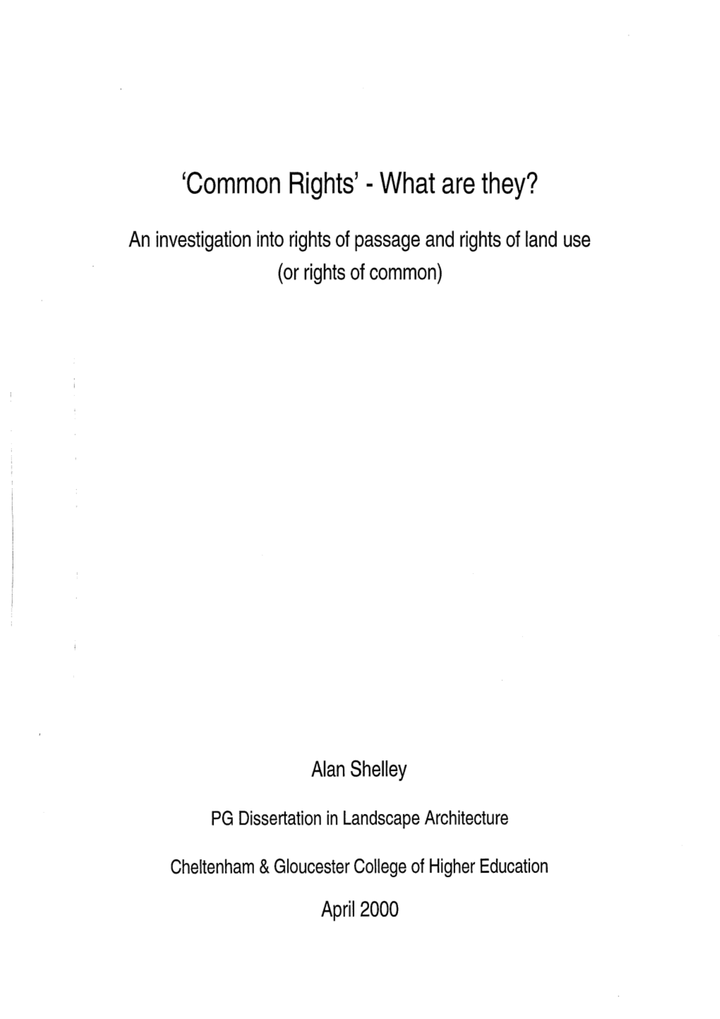 'Common Rights' - What Are They?