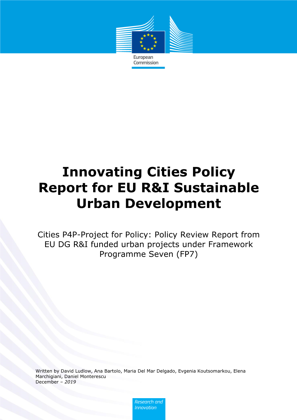 Innovating Cities Policy Report for EU R&I Sustainable Urban Development