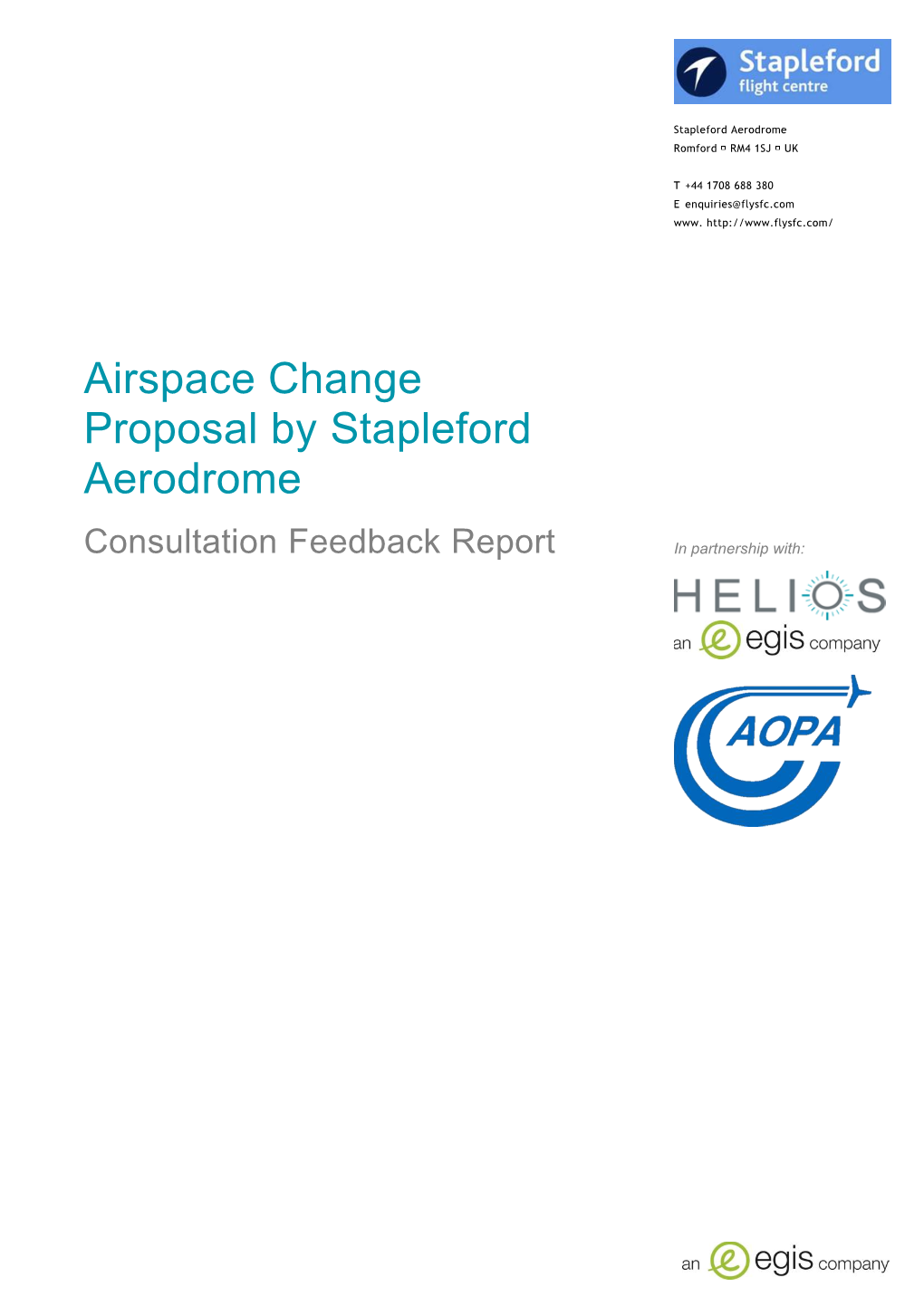 Airspace Change Proposal by Stapleford Aerodrome
