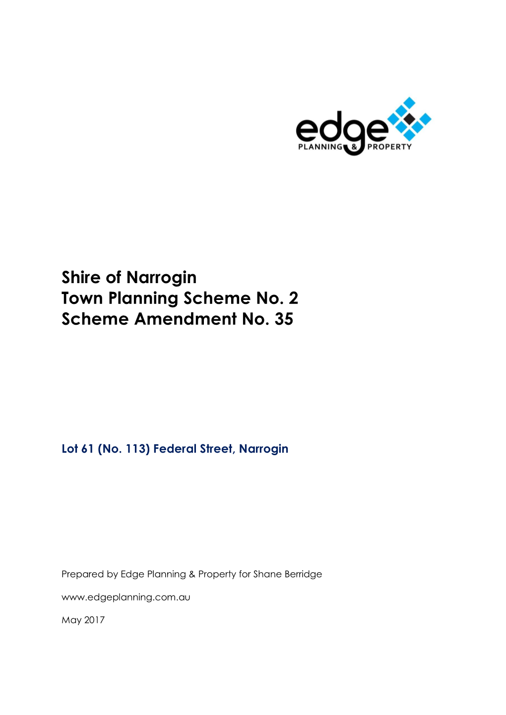 Shire of Narrogin Town Planning Scheme No. 2 Scheme Amendment No