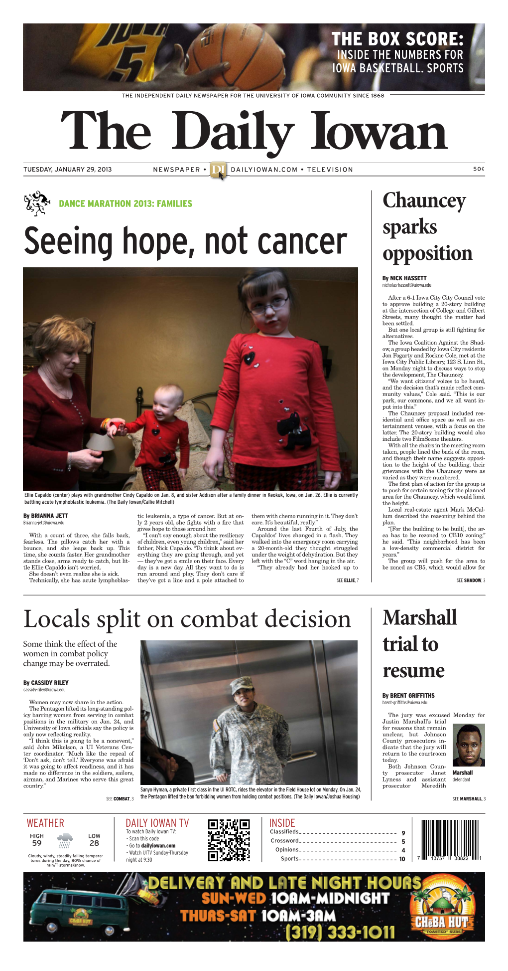 Daily Iowan (Iowa City, Iowa), 2013-01-29