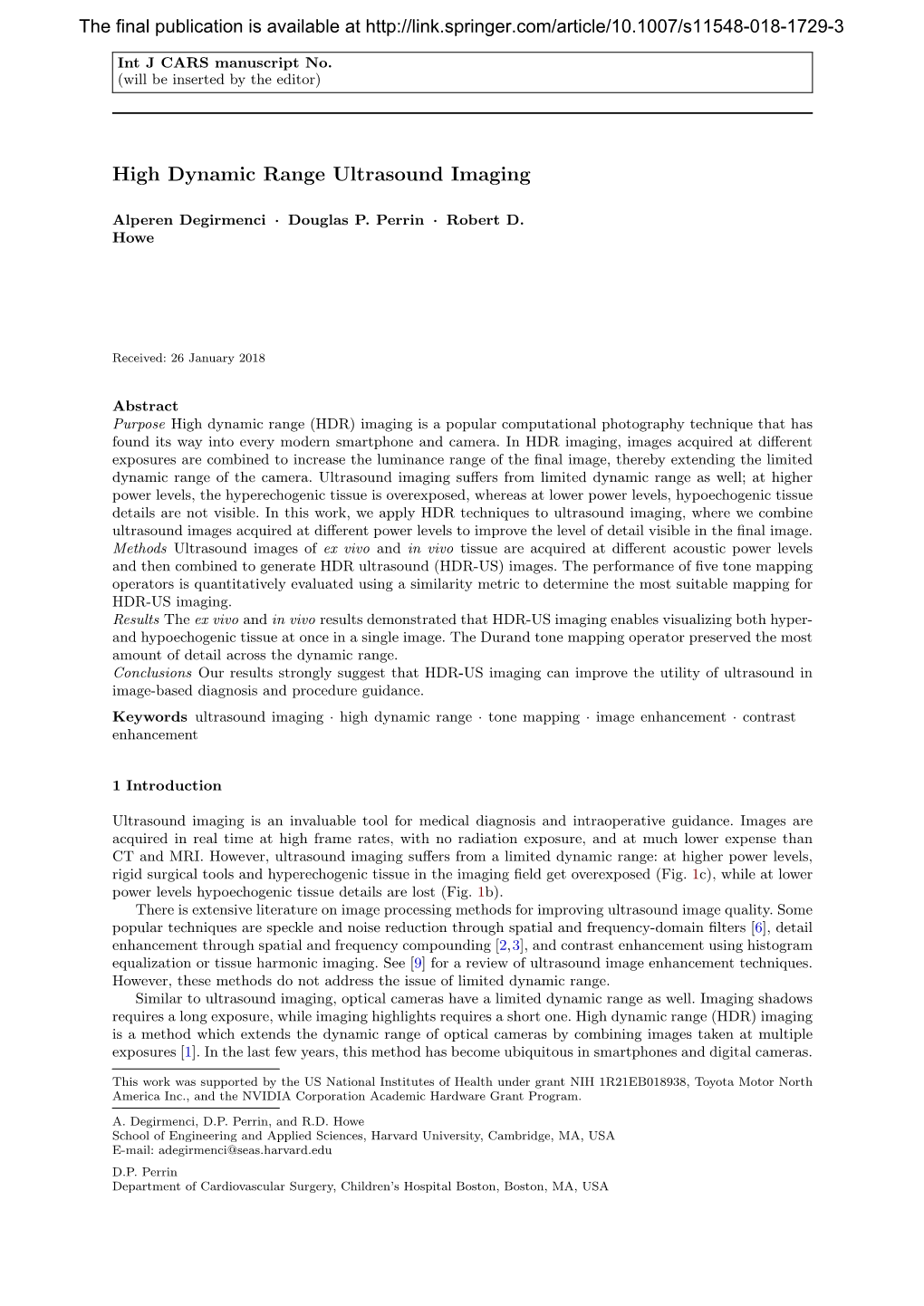 High Dynamic Range Ultrasound Imaging