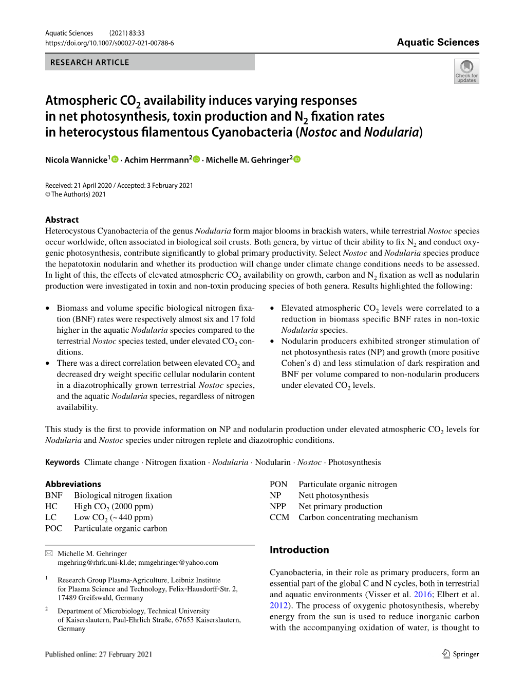 Atmospheric CO2 Availability Induces Varying Responses in Net