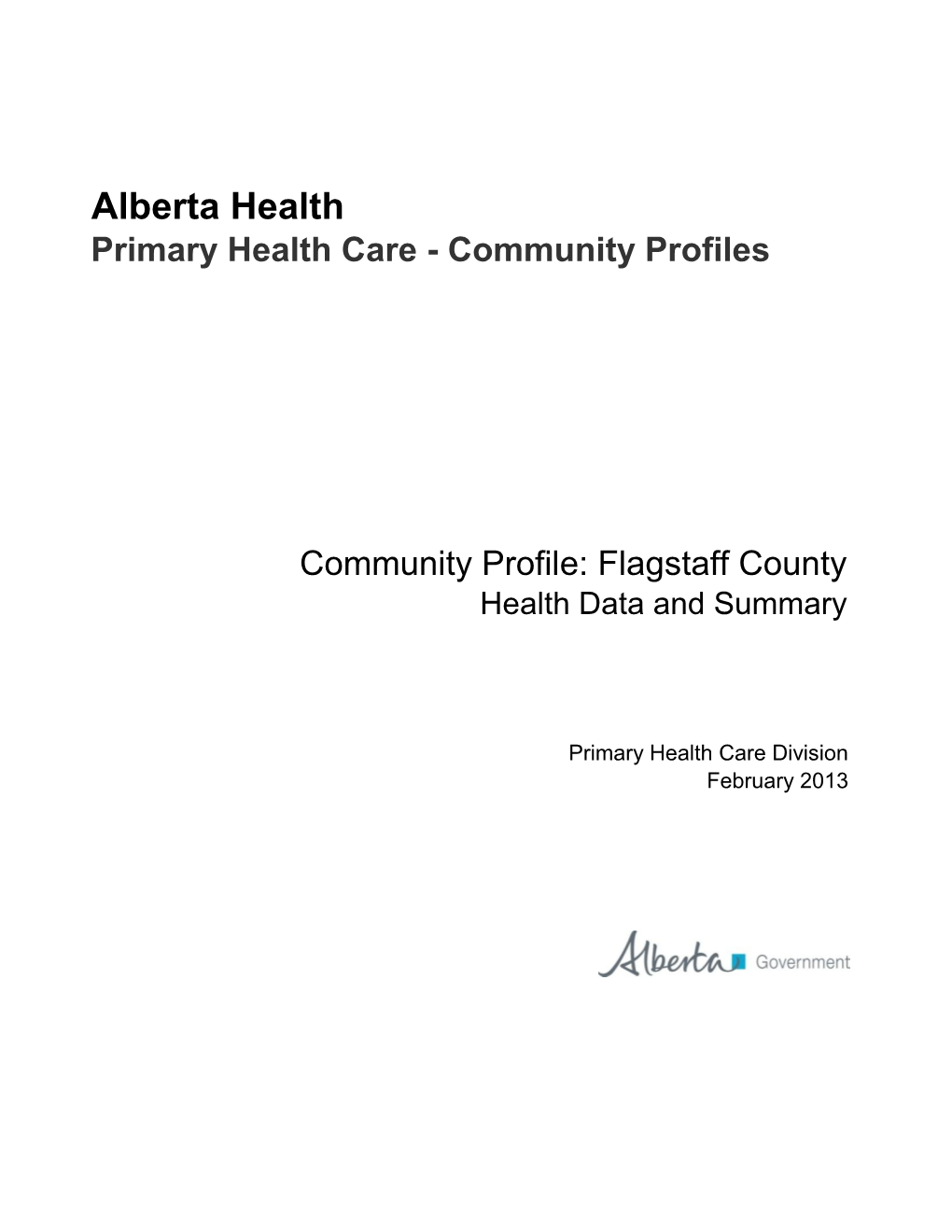 Flagstaff County Health Data and Summary