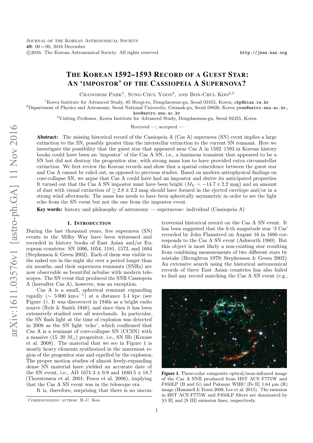 The Korean 1592--1593 Record of a Guest Star: Animpostor'of The