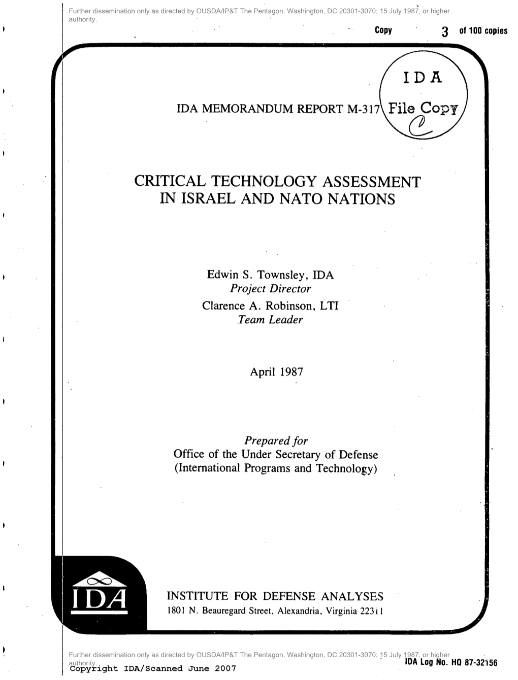 Critical Technology Assessment in Israel and Nato Nations