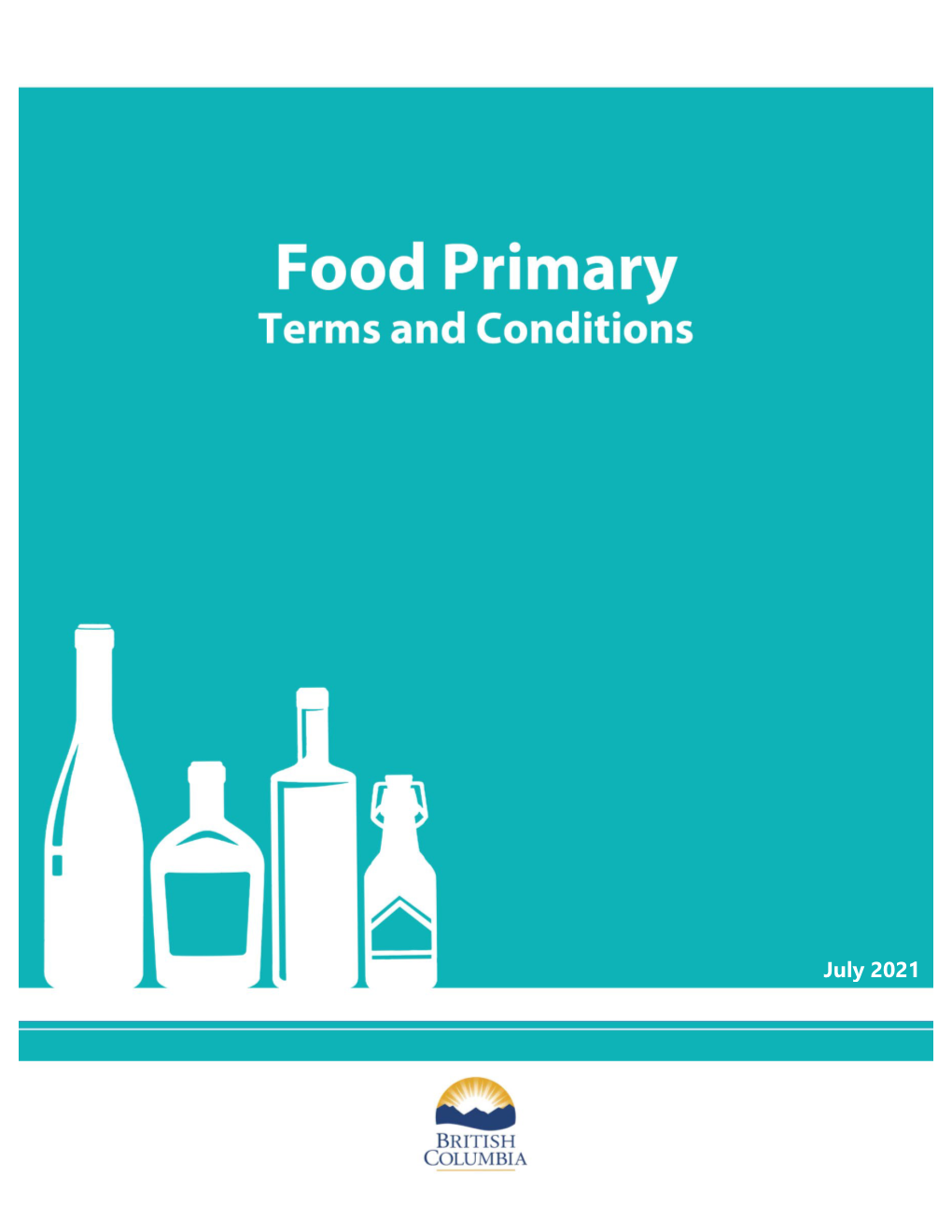 Food Primary Liquor Licence Terms & Conditions