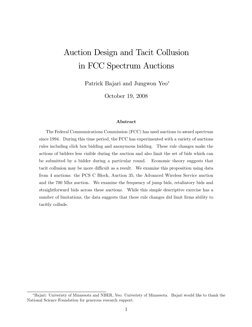 Auction Design and Tacit Collusion in FCC Spectrum Auctions