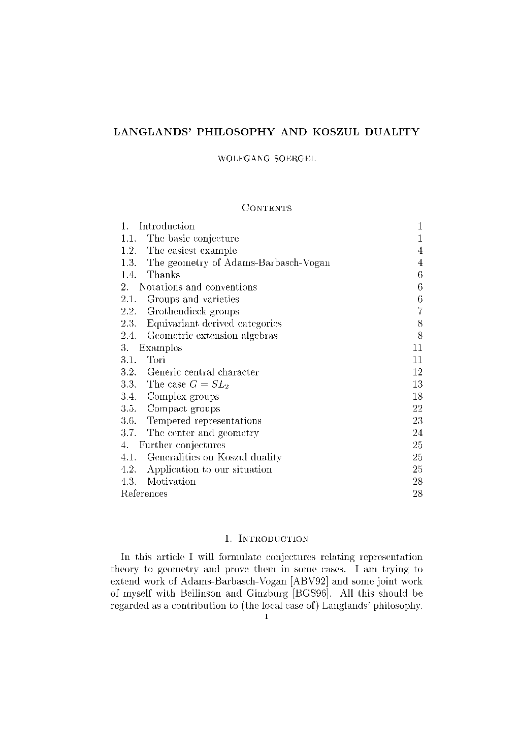 Langlands' Philosophy and Koszul Duality