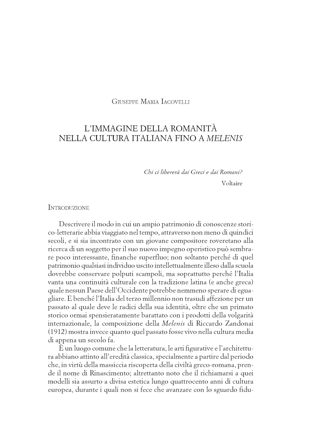 Giuseppe Maria Iacovelli L'immagine Della Romanità Nella Cultura Italiana