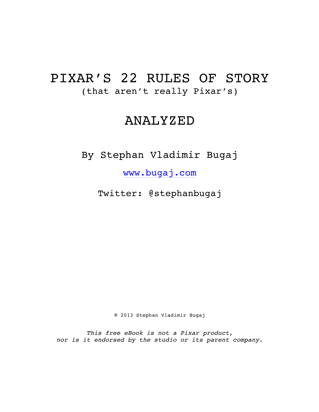 Pixar's 22 Rules of Story Analyzed