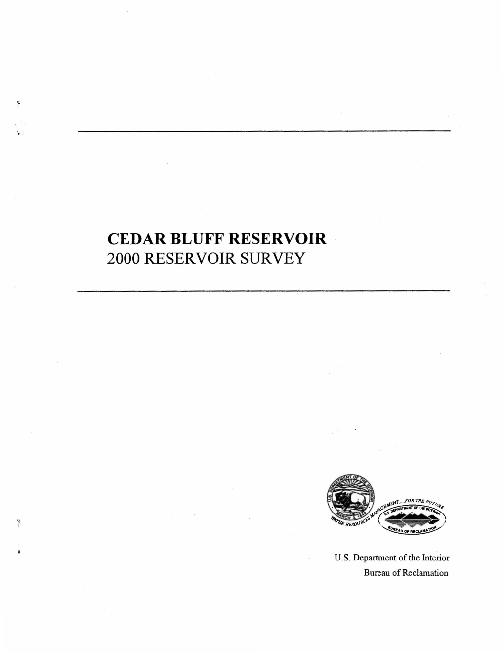 Cedar Bluff Reservoir 2000 Reservoir Survey