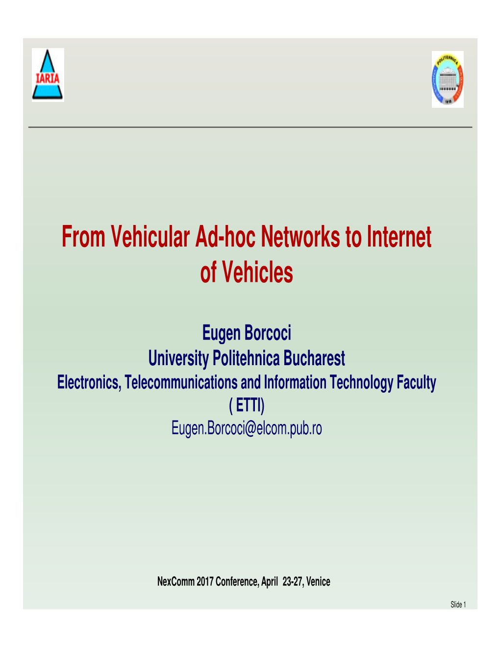From Vehicular Ad-Hoc Networks to Internet of Vehicles
