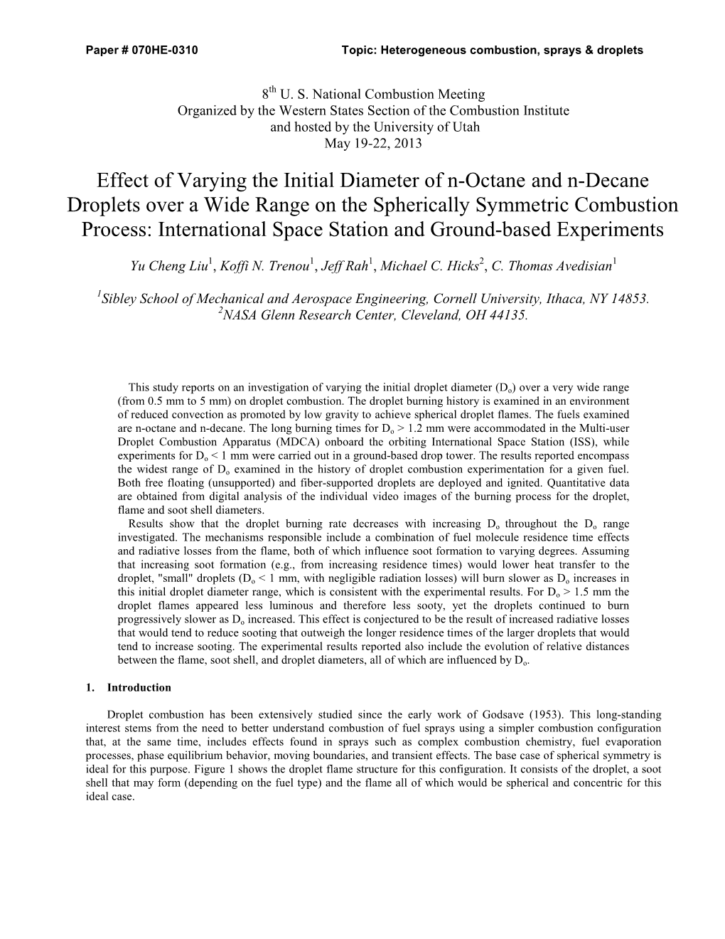 Effect of Varying the Initial Diameter of N-Octane and N-Decane Droplets