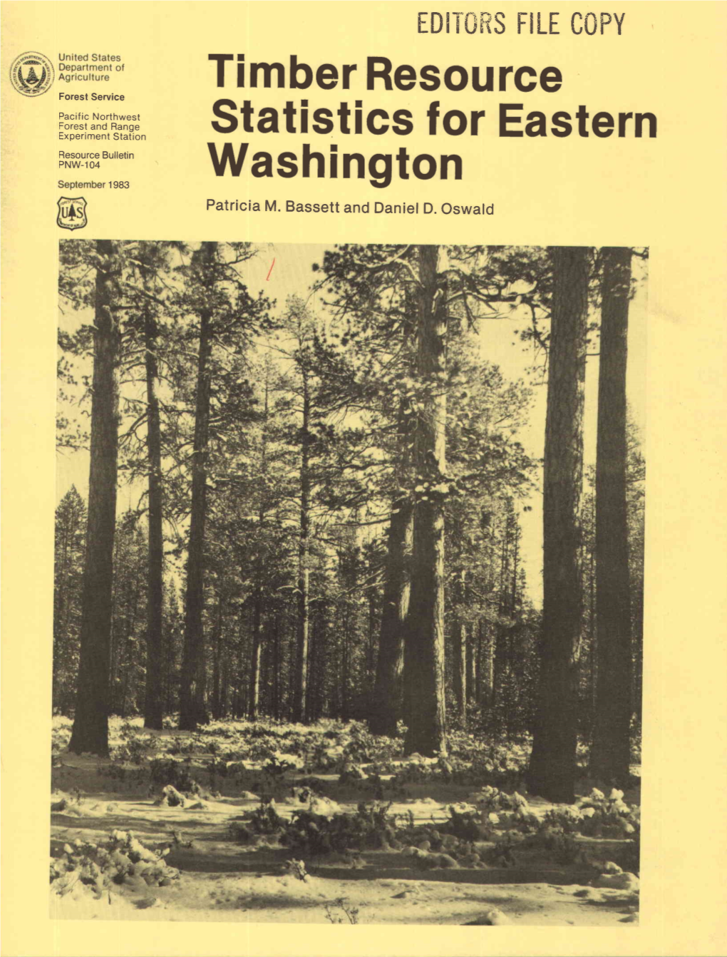 Timber Resource Statistics for Eastern Washington