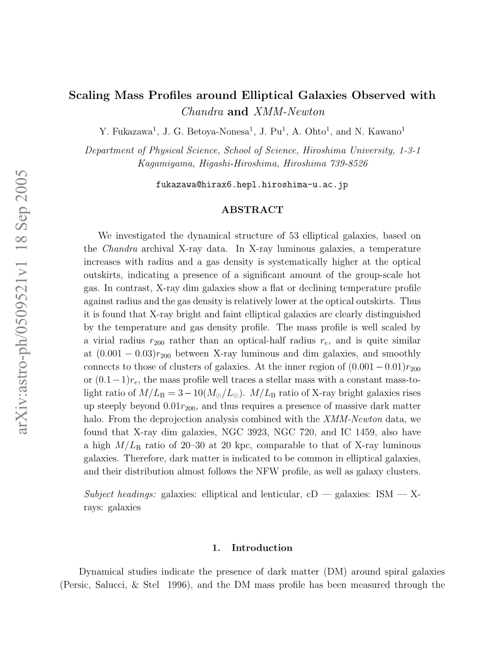 Scaling Mass Profiles Around Elliptical Galaxies Observed with Chandra