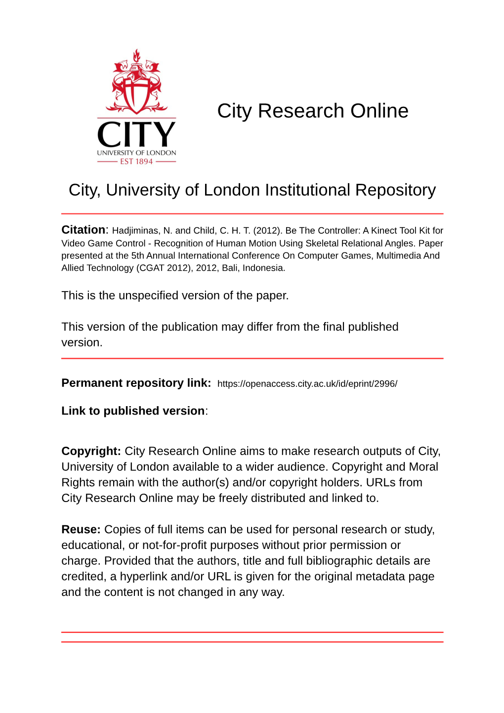 City Research Online