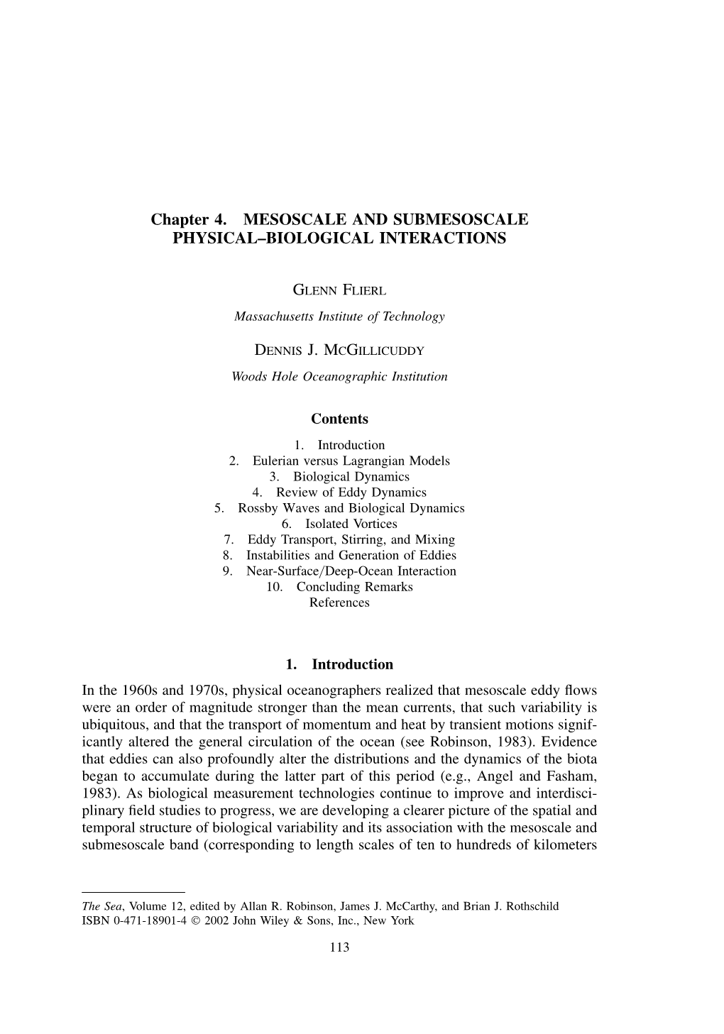 Mesoscale and Submesoscale Physical-Biological Interactions