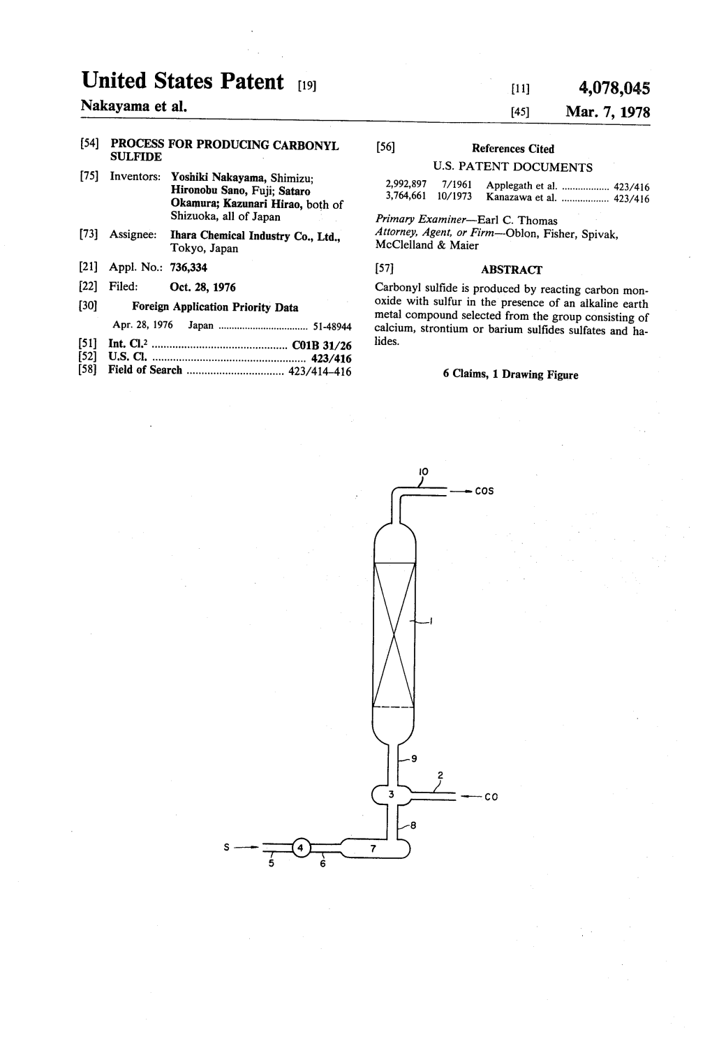 United States Patent (19) 11) 4,078,045 Nakayama Et Al