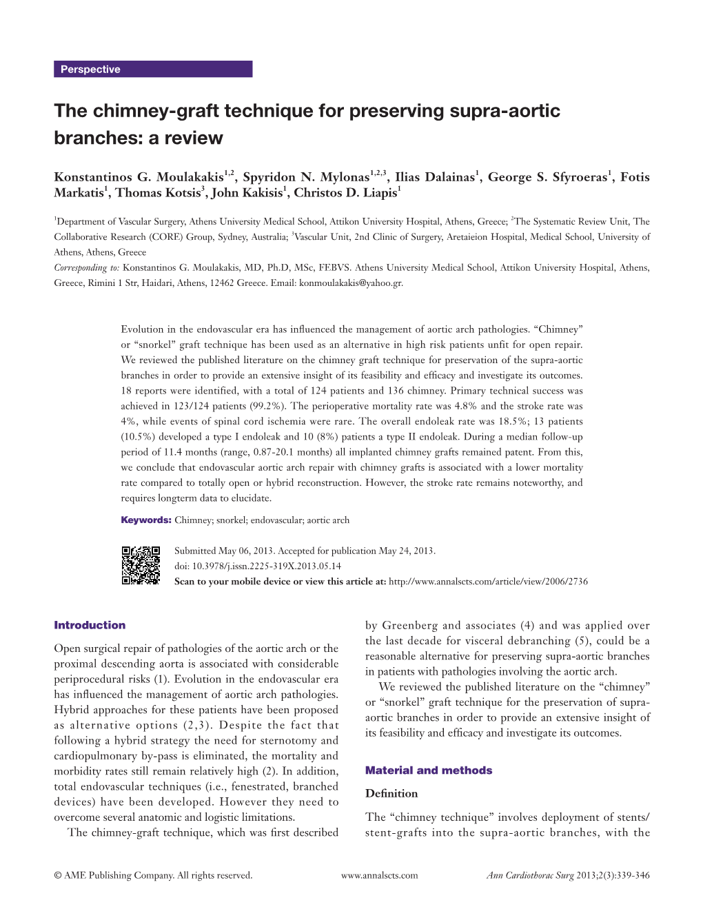 The Chimney-Graft Technique for Preserving Supra-Aortic Branches: a Review