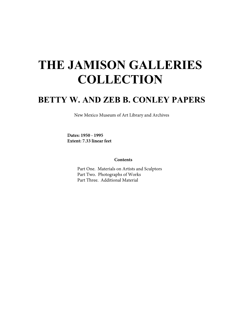The Jamison Galleries Collection