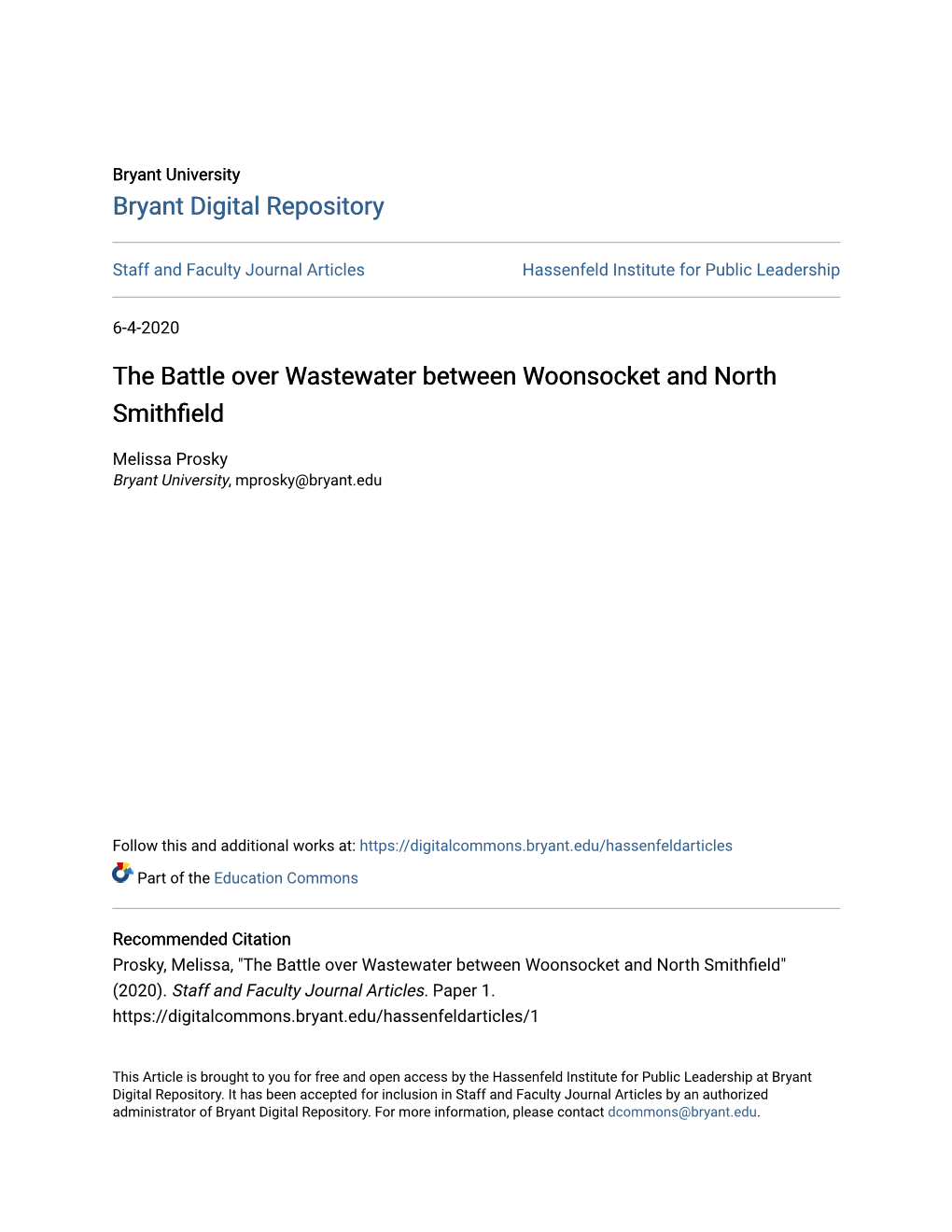 The Battle Over Wastewater Between Woonsocket and North Smithfield