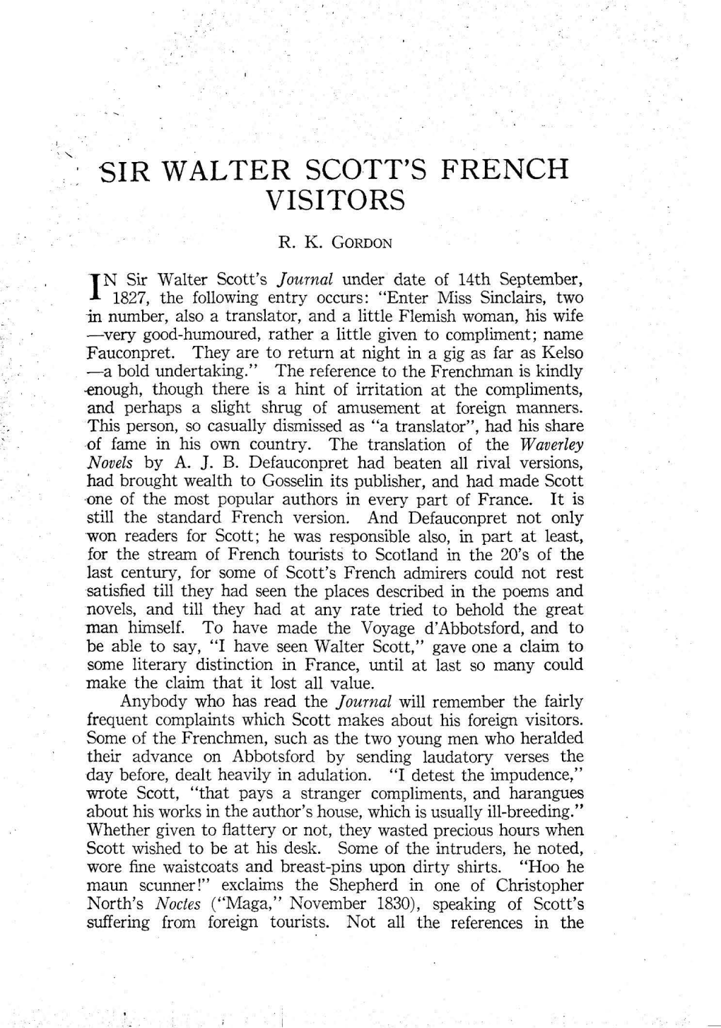 Sir Walter Scott's French Visitors