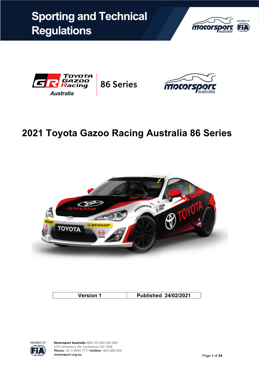 2021 Toyota Gazoo Racing Australia 86 Series